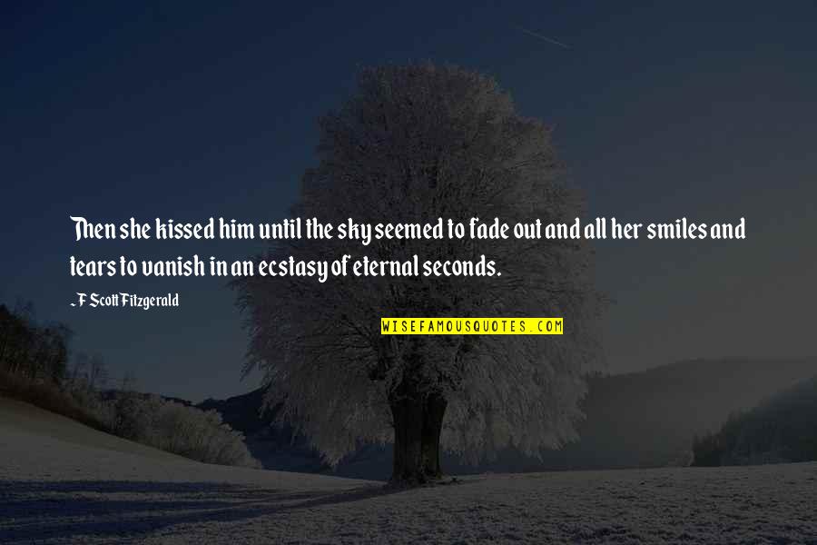 English By The Hour Quotes By F Scott Fitzgerald: Then she kissed him until the sky seemed English By The Hour Quotes By F Scott Fitzgerald: Then she kissed him until the sky seemed