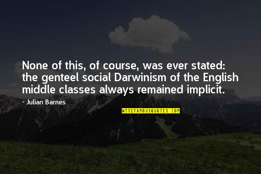 English Course Quotes By Julian Barnes: None of this, of course, was ever stated: