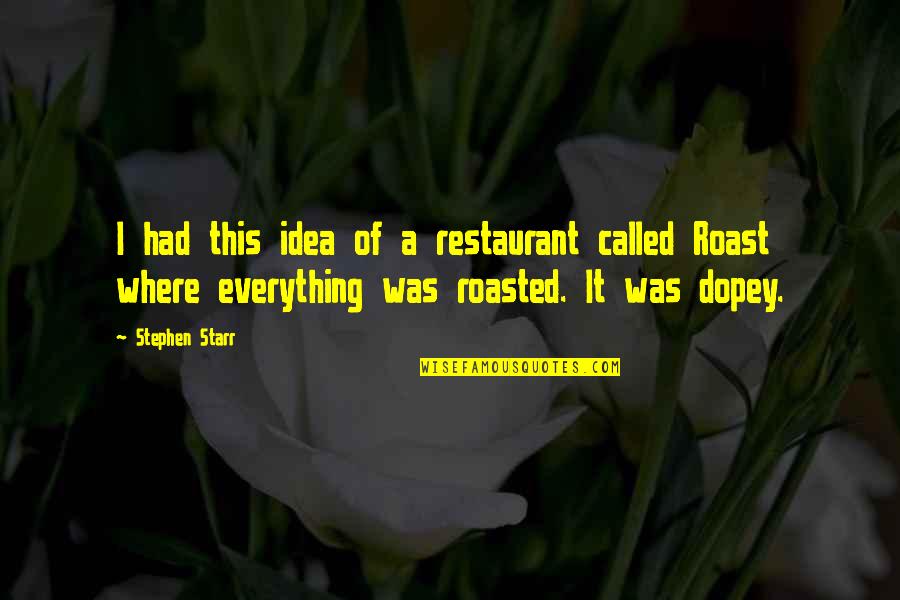English Good Night Quotes By Stephen Starr: I had this idea of a restaurant called