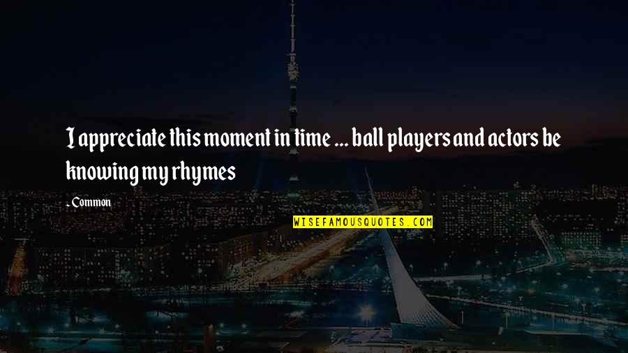 English Language Essay Quotes By Common: I appreciate this moment in time ... ball