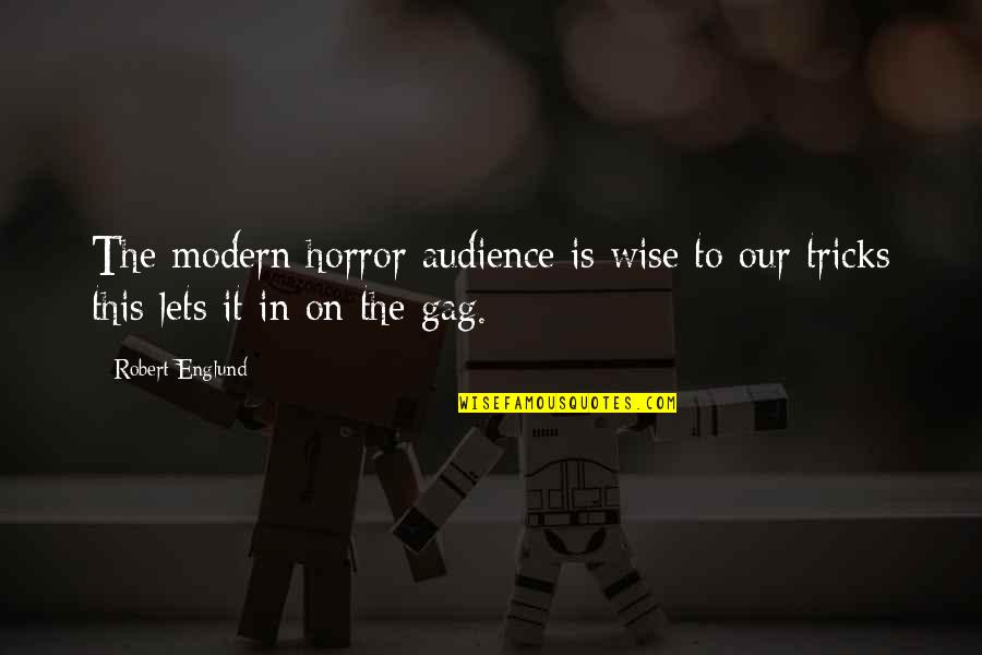 Englund Quotes By Robert Englund: The modern horror audience is wise to our