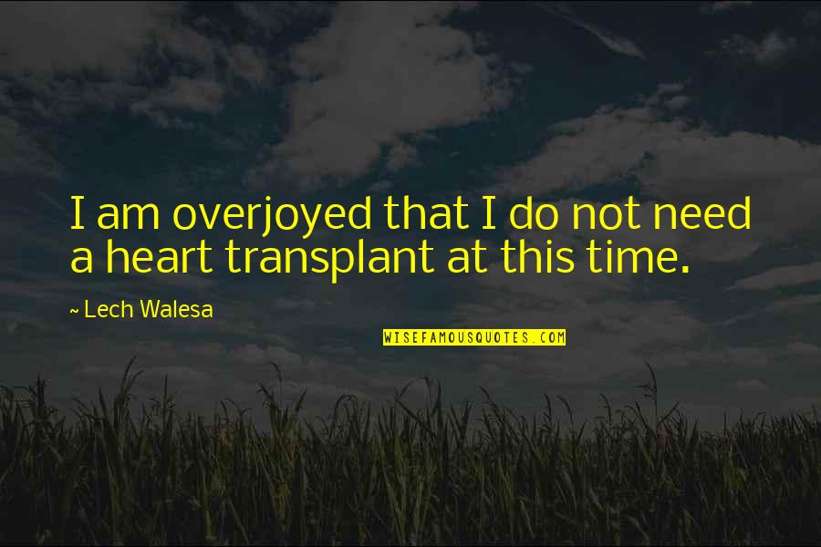 Engorgement Quotes By Lech Walesa: I am overjoyed that I do not need