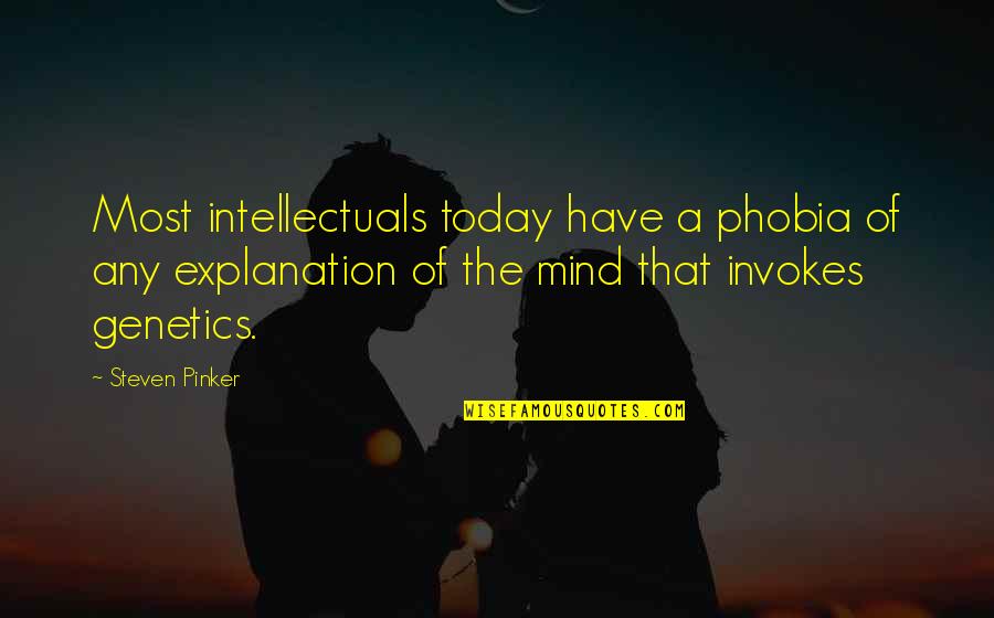 Engrossed In Love Quotes By Steven Pinker: Most intellectuals today have a phobia of any