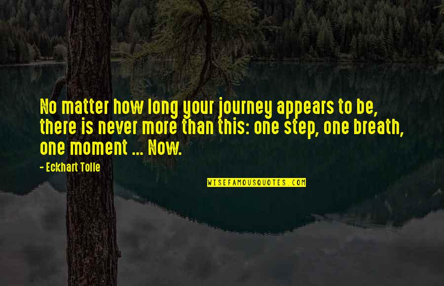 Engulphed Quotes By Eckhart Tolle: No matter how long your journey appears to