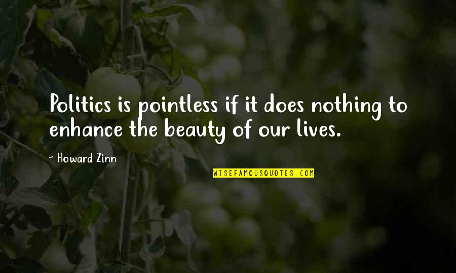 Enhance Beauty Quotes By Howard Zinn: Politics is pointless if it does nothing to
