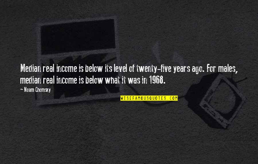 Enhances Homogeneously Quotes By Noam Chomsky: Median real income is below its level of Enhances Homogeneously Quotes By Noam Chomsky: Median real income is below its level of