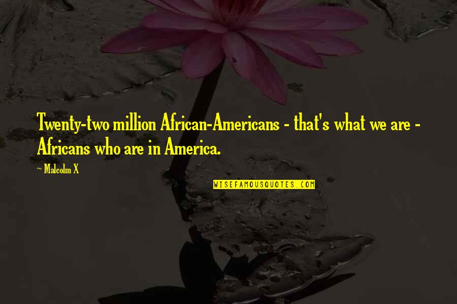 Enigma Variations Andre Aciman Quotes By Malcolm X: Twenty-two million African-Americans - that's what we are