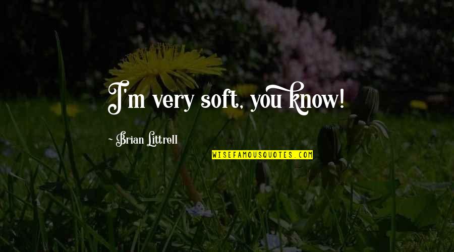 Enjamber Quotes By Brian Littrell: I'm very soft, you know! Enjamber Quotes By Brian Littrell: I'm very soft, you know!