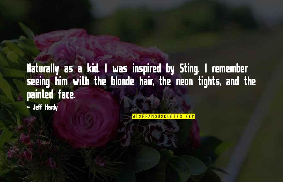 Enjambment Jelentese Quotes By Jeff Hardy: Naturally as a kid, I was inspired by Enjambment Jelentese Quotes By Jeff Hardy: Naturally as a kid, I was inspired by