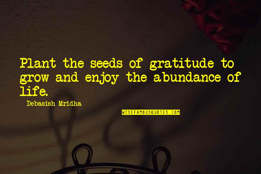 Enjoy Life And Love Quotes By Debasish Mridha: Plant the seeds of gratitude to grow and