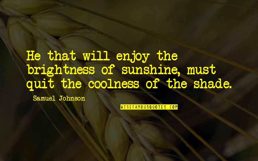 Enjoy Nature Quotes By Samuel Johnson: He that will enjoy the brightness of sunshine,