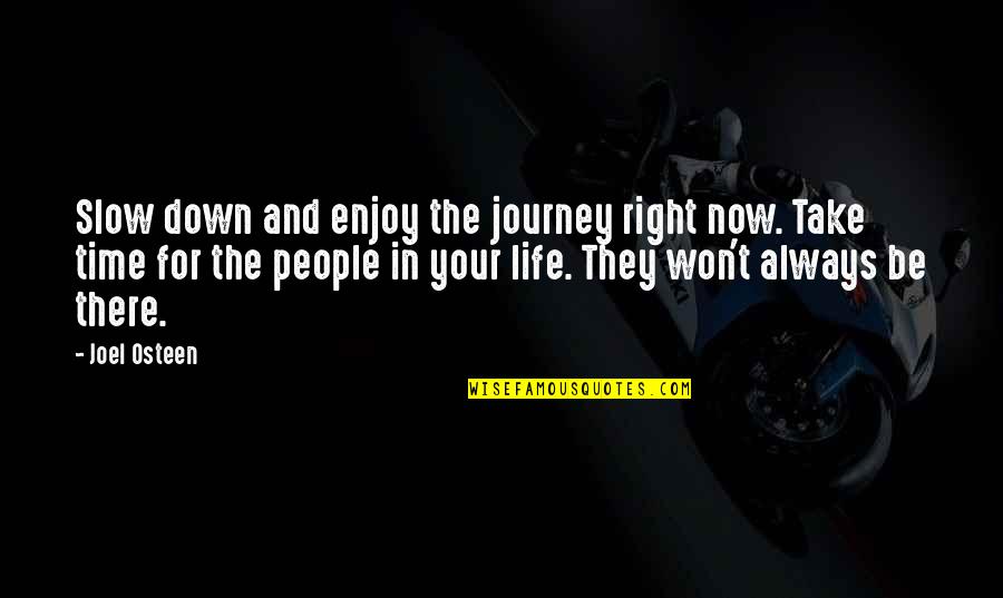 Enjoy Right Now Quotes By Joel Osteen: Slow down and enjoy the journey right now.