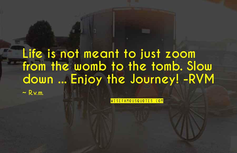 Enjoy The Journey Of Life Quotes By R.v.m.: Life is not meant to just zoom from