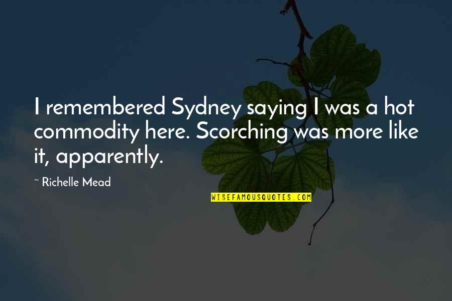 Enjoy The Little Moments Quotes By Richelle Mead: I remembered Sydney saying I was a hot