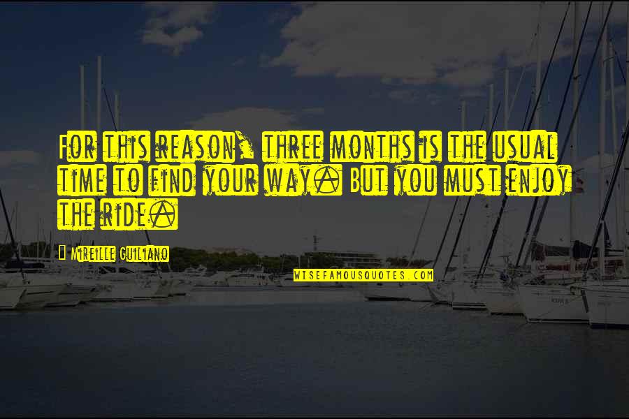 Enjoy The Ride Quotes By Mireille Guiliano: For this reason, three months is the usual