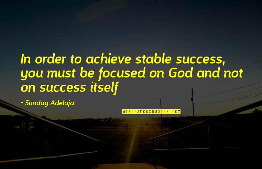 Enjoy The View Quotes By Sunday Adelaja: In order to achieve stable success, you must