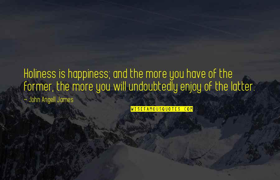 Enjoy Your Happiness Quotes By John Angell James: Holiness is happiness; and the more you have