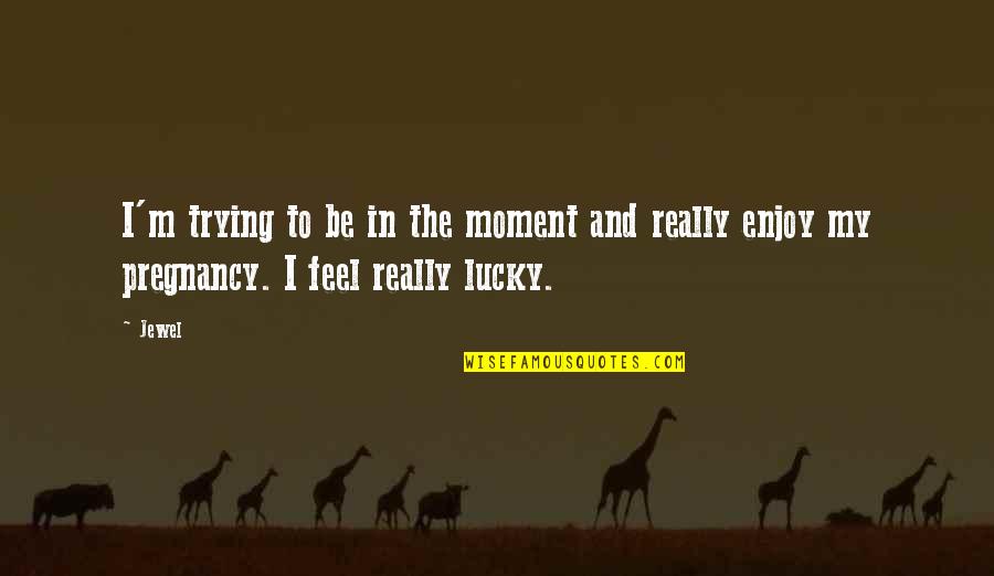 Enjoy Your Pregnancy Quotes By Jewel: I'm trying to be in the moment and