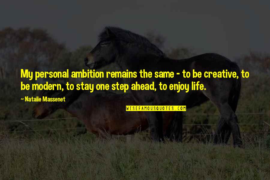 Enjoy Your Stay Quotes By Natalie Massenet: My personal ambition remains the same - to