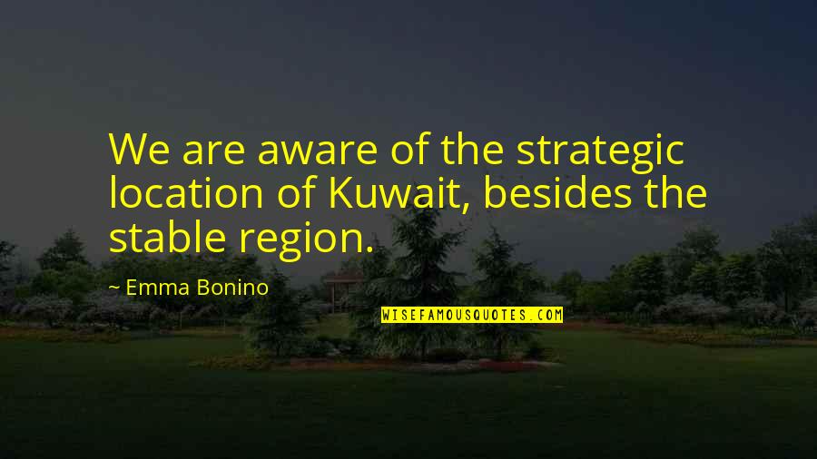 Enjoyable Thesaurus Quotes By Emma Bonino: We are aware of the strategic location of