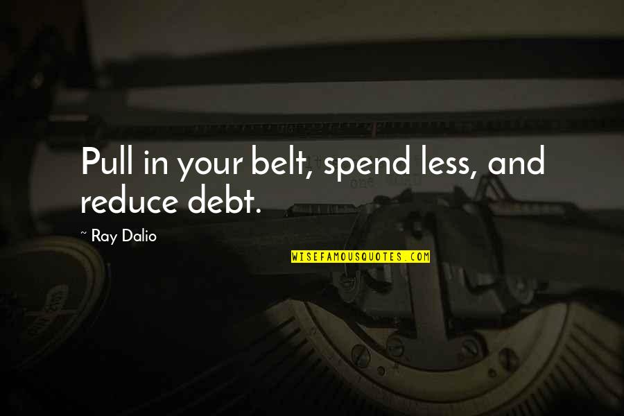 Enjoying A View Quotes By Ray Dalio: Pull in your belt, spend less, and reduce