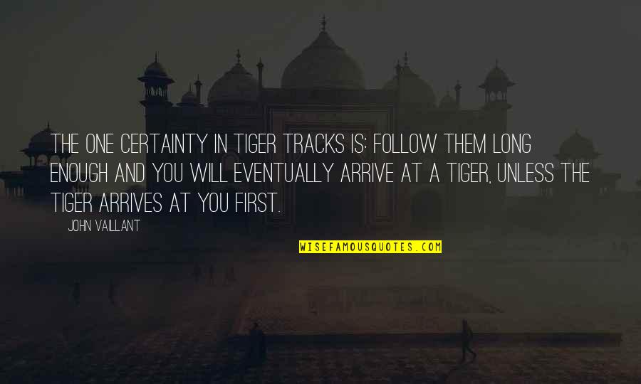 Enjoying It While Lasts Quotes By John Vaillant: The one certainty in tiger tracks is: follow
