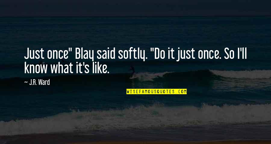 Enjoying Life With Someone Quotes By J.R. Ward: Just once" Blay said softly. "Do it just