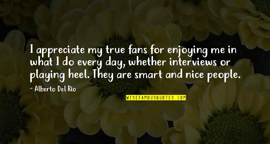 Enjoying People Quotes By Alberto Del Rio: I appreciate my true fans for enjoying me