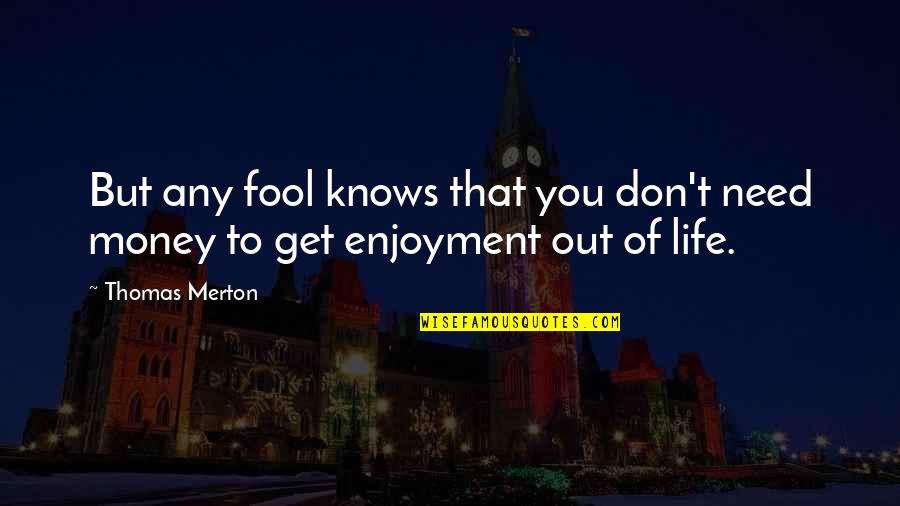 Enjoyment In Life Quotes By Thomas Merton: But any fool knows that you don't need