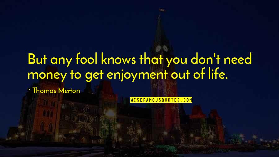 Enjoyment Of Life Quotes By Thomas Merton: But any fool knows that you don't need