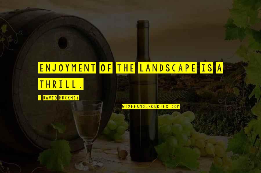 Enjoyment Quotes By David Hockney: Enjoyment of the landscape is a thrill.