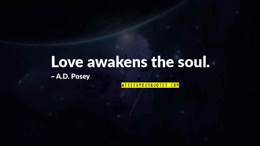 Enlightenment And Love Quotes By A.D. Posey: Love awakens the soul.