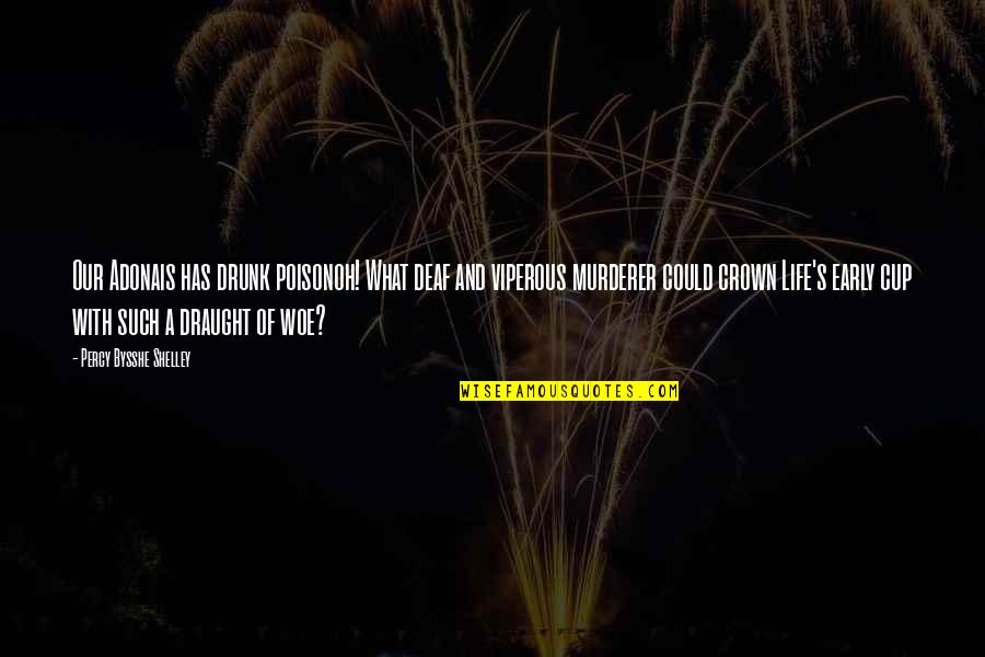 Enloquecer Dibujo Quotes By Percy Bysshe Shelley: Our Adonais has drunk poisonoh! What deaf and