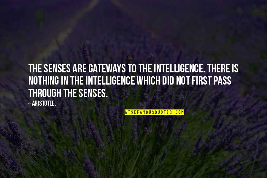 Enmerson's Quotes By Aristotle.: The senses are gateways to the intelligence. There