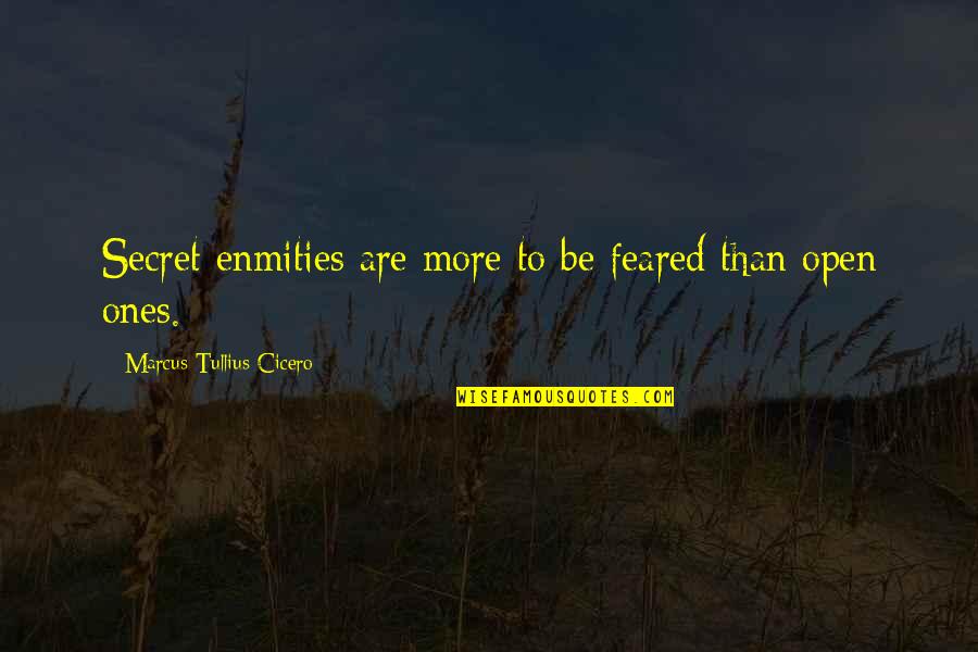 Enmities Quotes By Marcus Tullius Cicero: Secret enmities are more to be feared than