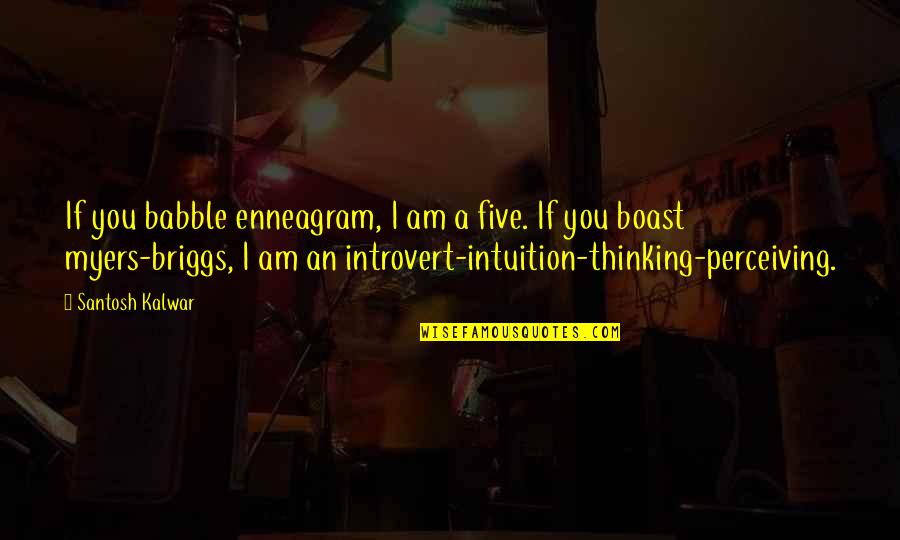 Enneagram 2 Quotes By Santosh Kalwar: If you babble enneagram, I am a five.