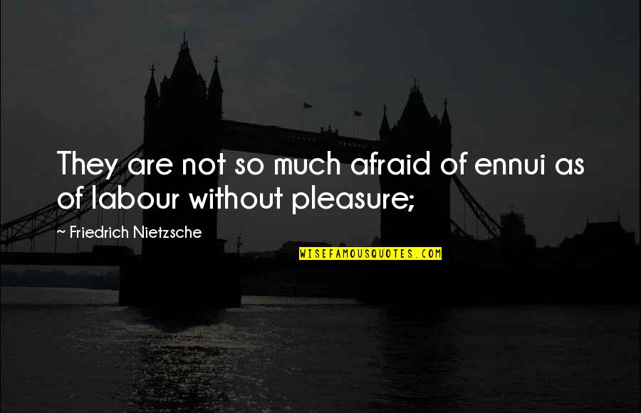 Ennui's Quotes By Friedrich Nietzsche: They are not so much afraid of ennui