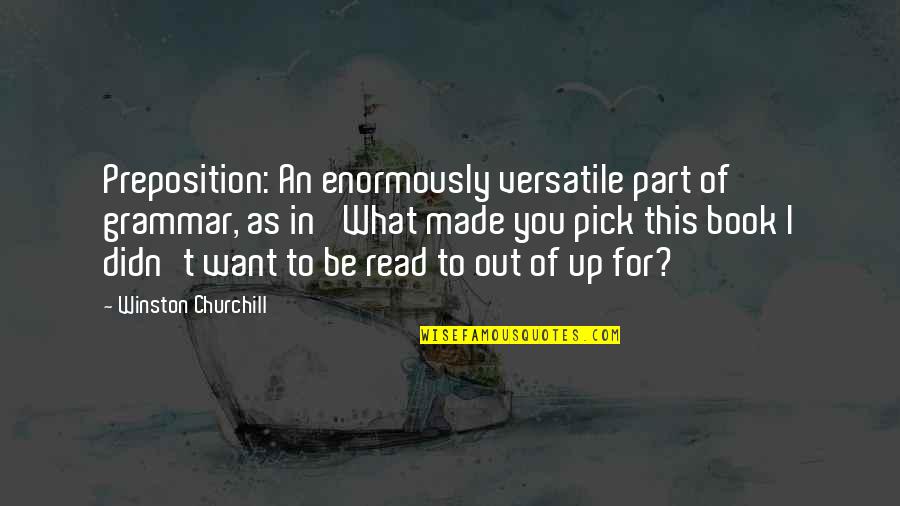 Enormously Quotes By Winston Churchill: Preposition: An enormously versatile part of grammar, as