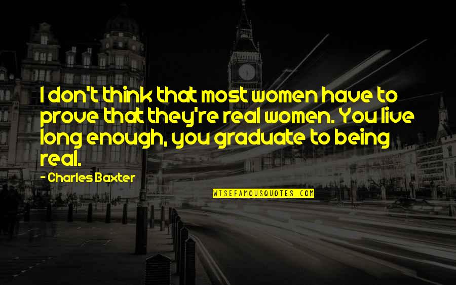 Enough Being Enough Quotes By Charles Baxter: I don't think that most women have to