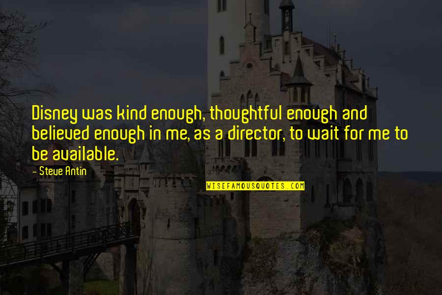 Enough Of Waiting Quotes By Steve Antin: Disney was kind enough, thoughtful enough and believed