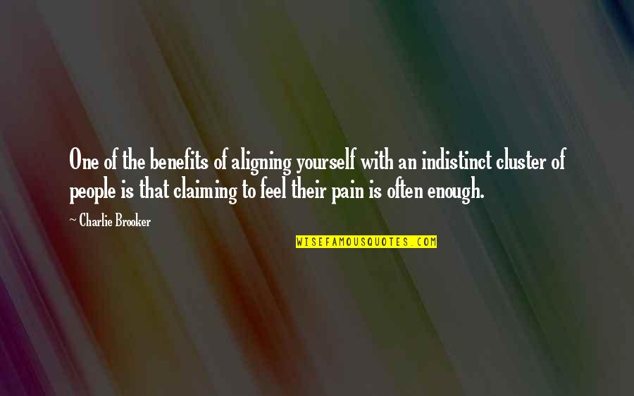 Enough Pain Quotes By Charlie Brooker: One of the benefits of aligning yourself with