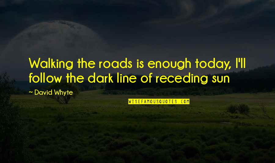 Enrich Your Soul Quotes By David Whyte: Walking the roads is enough today, I'll follow