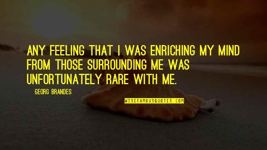 Enriching The Mind Quotes By Georg Brandes: Any feeling that I was enriching my mind