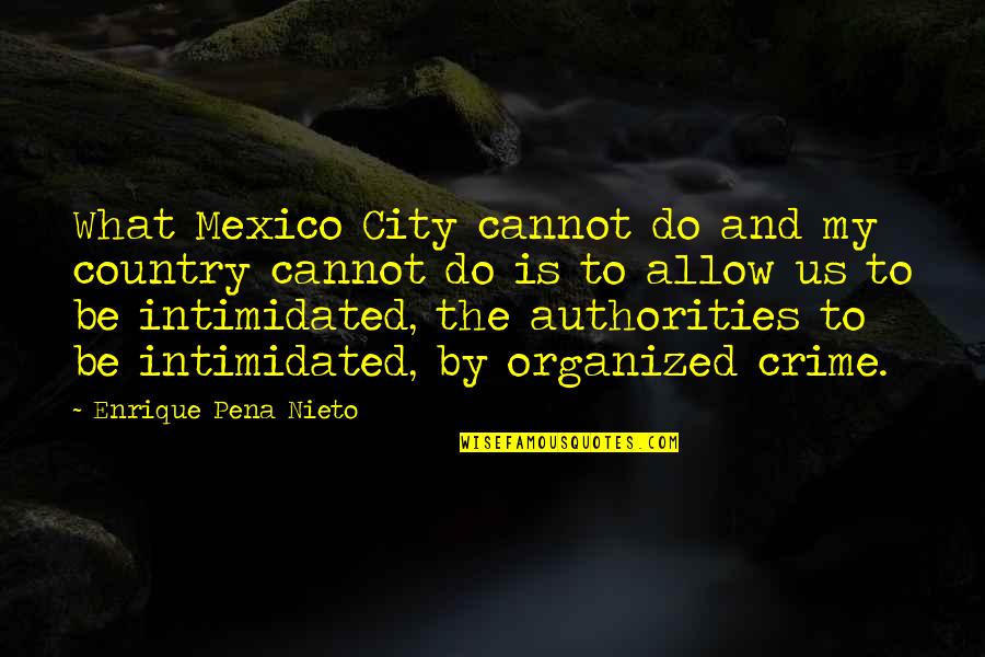 Enrique Pena Quotes By Enrique Pena Nieto: What Mexico City cannot do and my country