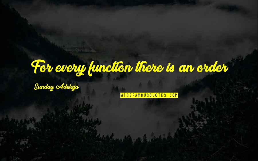 Enriquecemos Quotes By Sunday Adelaja: For every function there is an order Enriquecemos Quotes By Sunday Adelaja: For every function there is an order