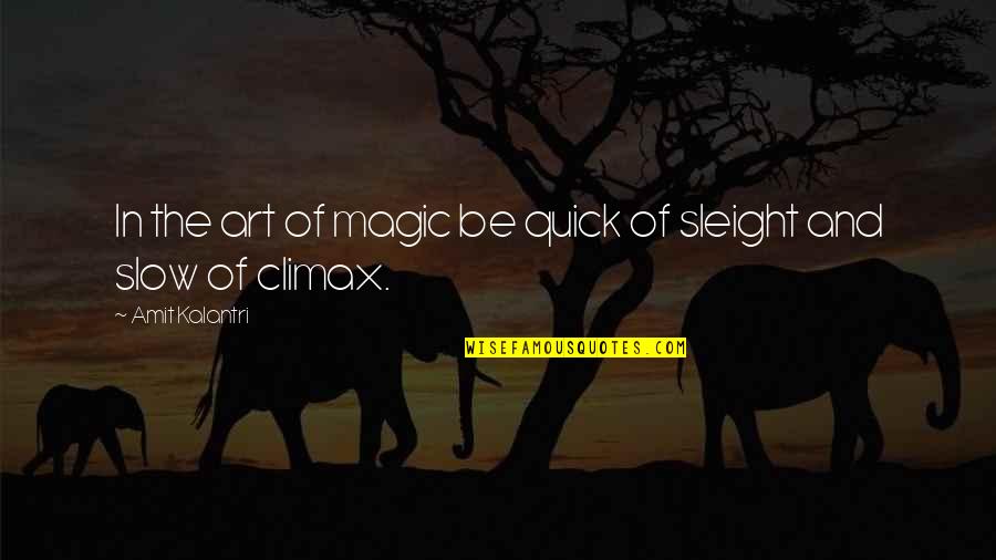 Enrollado De Chancho Quotes By Amit Kalantri: In the art of magic be quick of Enrollado De Chancho Quotes By Amit Kalantri: In the art of magic be quick of