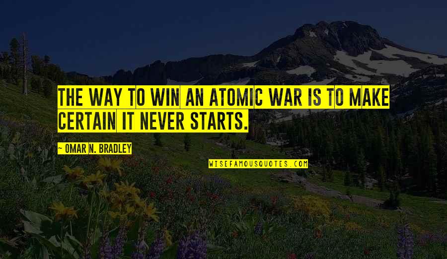 Ensalada De Manzana Quotes By Omar N. Bradley: The way to win an atomic war is
