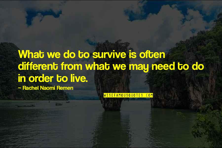 Ensancha Quotes By Rachel Naomi Remen: What we do to survive is often different Ensancha Quotes By Rachel Naomi Remen: What we do to survive is often different