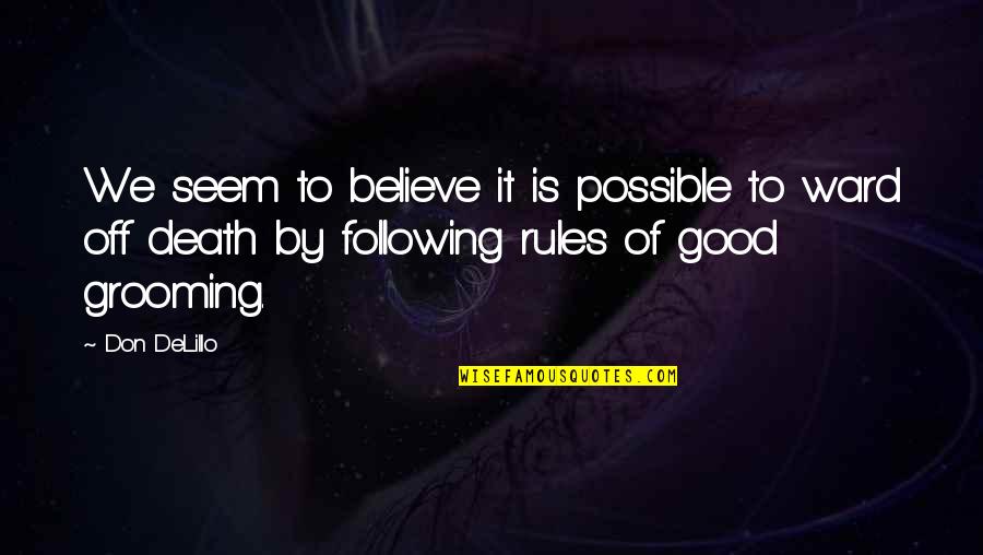 Enshrouded Synonyms Quotes By Don DeLillo: We seem to believe it is possible to