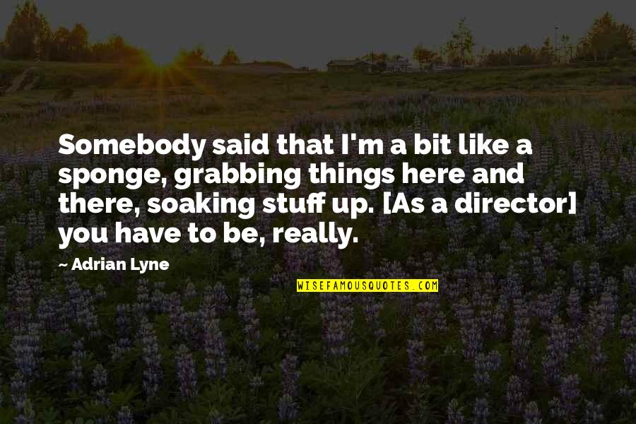 Ensimag Quotes By Adrian Lyne: Somebody said that I'm a bit like a Ensimag Quotes By Adrian Lyne: Somebody said that I'm a bit like a